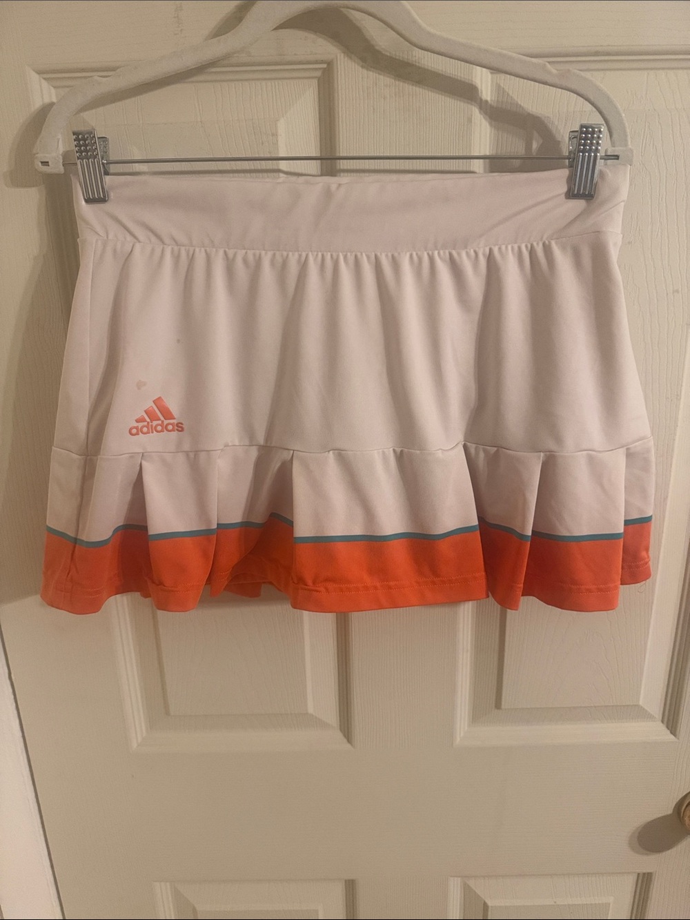 Adidas Women's White Orange Athletic Skort Sz M